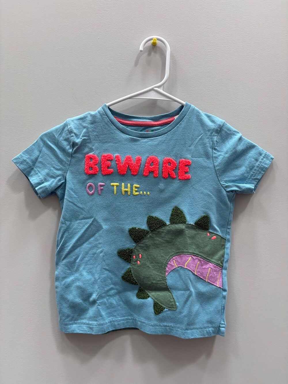 Mini Boden Crocodile Applique "Beware of the..." Shirt 4-5 Years